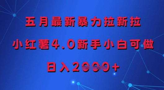 五月最新暴力拉新拉，小红薯4.0新手小白可做，日入多张 - 搞薯条网-搞薯条网