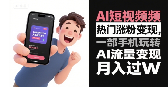 AI短视频热门涨粉变现，一部手机玩转AI流量变现，月入过W - 搞薯条网-搞薯条网