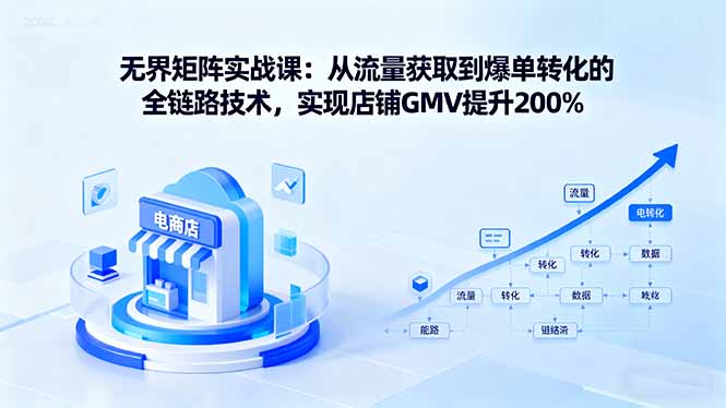 无界矩阵实战课:从流量获取到爆单转化的全链路技术,实现店铺GMV提升200%-搞薯条网