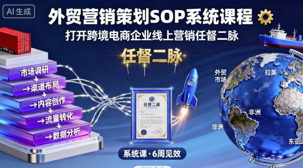 外贸营销策划SOP系统课程，打开跨境电商企业线上营销任督二脉 - 搞薯条网-搞薯条网