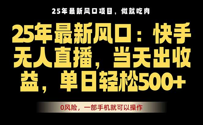 25年最新无人直播玩法，当天秒出单，一部手机就可操作 - 搞薯条网-搞薯条网