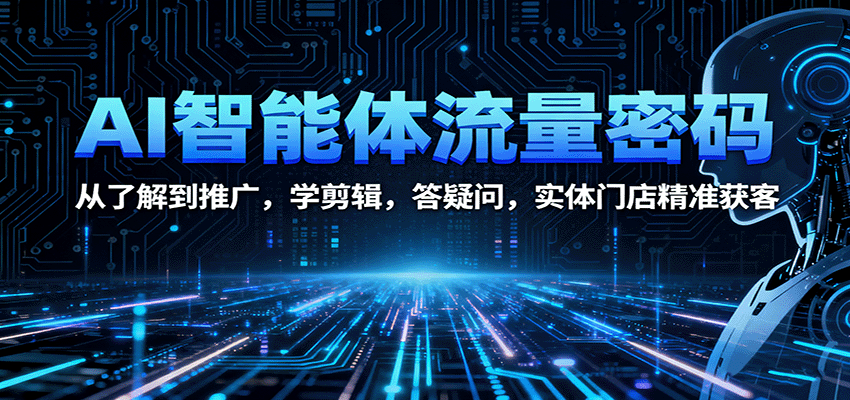 AI智能体流量密码:从了解到推广,学剪辑,答疑问,实体门店精准获客-搞薯条网