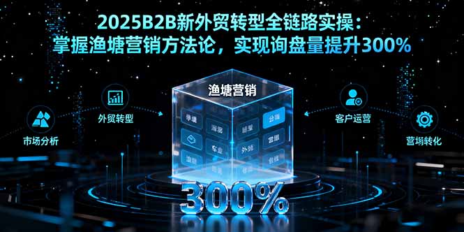2025B2B新外贸转型全链路实操:掌握渔塘营销方法论,实现询盘量提升300%-搞薯条网