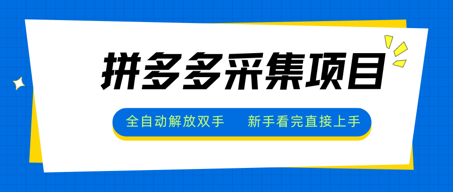 拼多多采集项目，全自动解放双手，单号日入30+ - 搞薯条网-搞薯条网
