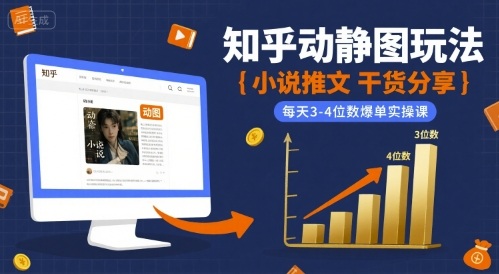 小说推文干货分享之知乎动静图玩法，每天3-4位数爆单实操课 - 搞薯条网-搞薯条网