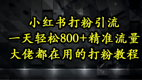 小红书打粉引流，一天轻松500+精准流量，大佬都在用的打粉教程 - 搞薯条网-搞薯条网