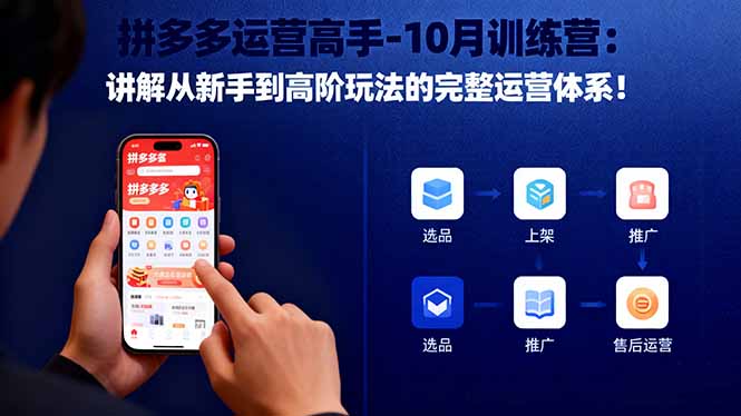 拼多多运营高手-10月训练营:讲解从新手到高阶玩法的完整运营体系!-搞薯条网