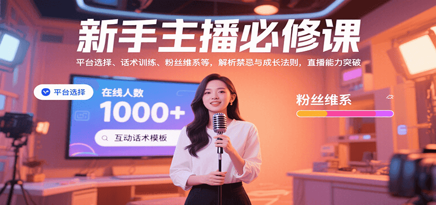 新手主播必修课：平台选择、话术训练、粉丝维系等，解析禁忌与成长法则，突破直播能力 - 搞薯条网-搞薯条网