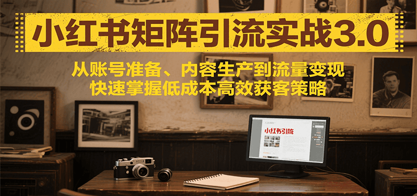 小红书矩阵引流3.0，从账号准备、内容生产到流量变现，快速掌握低成本高效获客策略 - 搞薯条网-搞薯条网