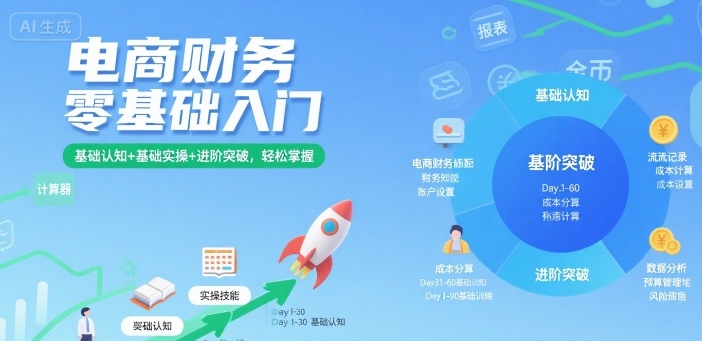 电商财务零基础入门，基础认知+基础实操+进阶突破，轻松掌握 - 搞薯条网-搞薯条网