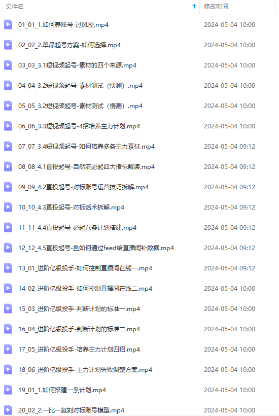 图片[1]-2024单品正价起号，直播素材投流选品：选品课+投流课+素材课+卡首屏/100节 - 搞薯条网-搞薯条网