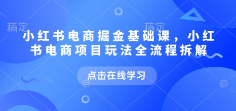 小红书电商掘金课，小红书电商项目玩法全流程拆解(更新5月) - 搞薯条网-搞薯条网