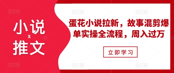 小说推文之蛋花小说拉新，故事混剪爆单实操全流程，周入过万 - 搞薯条网-搞薯条网