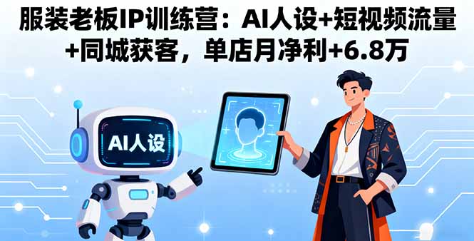 服装老板IP训练营:AI人设+短视频流量+同城获客,单店月净利+6.8万-搞薯条网