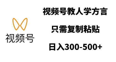 视频号教人学方言，只需复制粘贴，日入多张 - 搞薯条网-搞薯条网