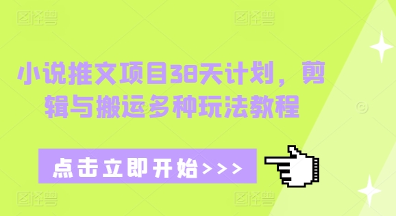 小说推文项目38天计划，剪辑与搬运多种玩法教程 - 搞薯条网-搞薯条网