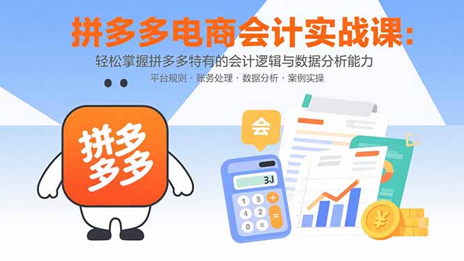 拼多多电商会计实战课：轻松掌握拼多多特有的会计逻辑与数据分析能力 - 搞薯条网-搞薯条网