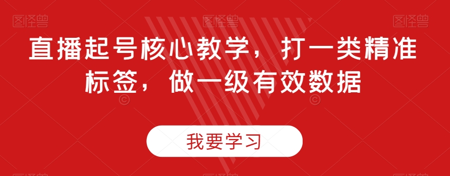 直播起号核心教学，打一类精准标签，做一级有效数据 - 搞薯条网-搞薯条网