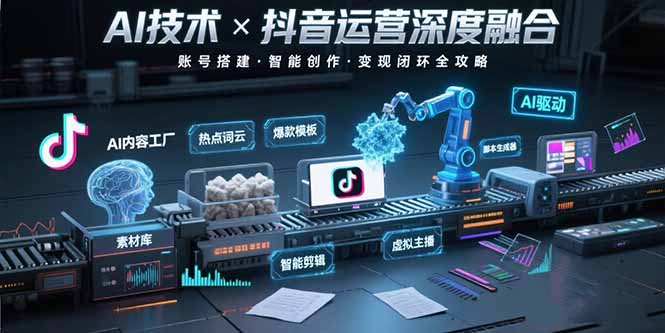 AI技术与抖音运营的深度融合应用：涵盖账号搭建、内容创作、收益变现等 - 搞薯条网-搞薯条网