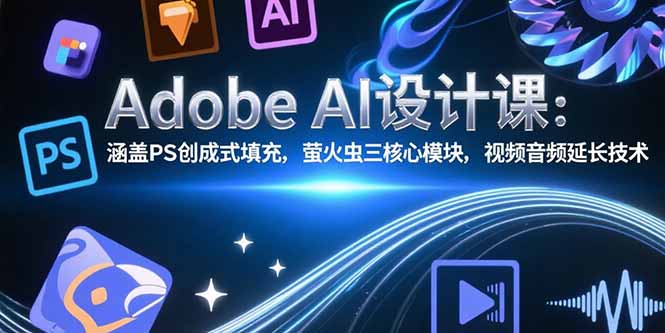 Adobe AI设计课：涵盖PS创成式填充，萤火虫三核心模块，视频音频延长技术 - 搞薯条网-搞薯条网
