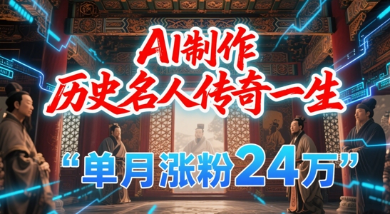 暴力起号！用AI制作历史名人传奇一生，单月涨粉24W，涨粉+变现赛道黑马来了 - 搞薯条网-搞薯条网