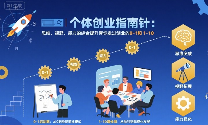 个体创业指南针，思维、视野、能力的综合提升带你走过创业的0-1和1-10【音频】 - 搞薯条网-搞薯条网