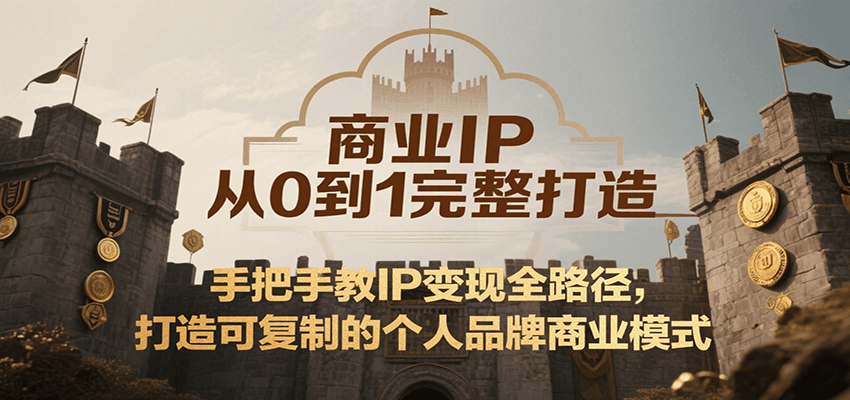 商业IP从0到1完整打造，手把手教IP变现全路径，打造可复制的个人品牌商业模式 - 搞薯条网-搞薯条网