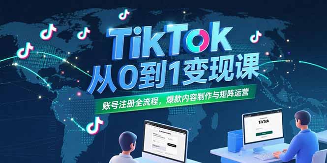 TikTok从0到1变现课，账号注册全流程，爆款内容制作与矩阵运营 - 搞薯条网-搞薯条网