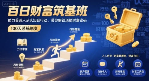 百日财富筑基班，助力普通人从认知到行动，带你解锁顶级财富密码 - 搞薯条网-搞薯条网