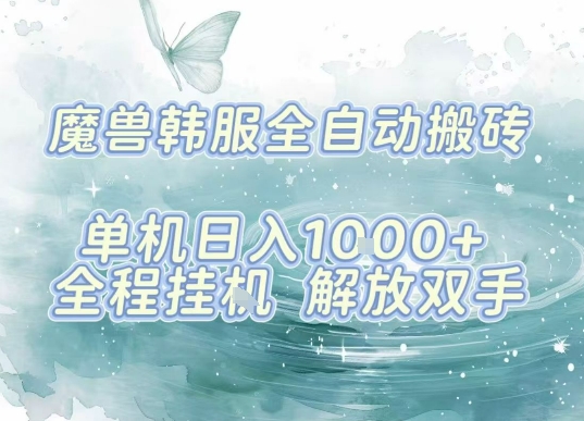 最新韩服游戏搬砖，单机日入1k+，全自动运行挂G项目，解放双手【揭秘】 - 搞薯条网-搞薯条网