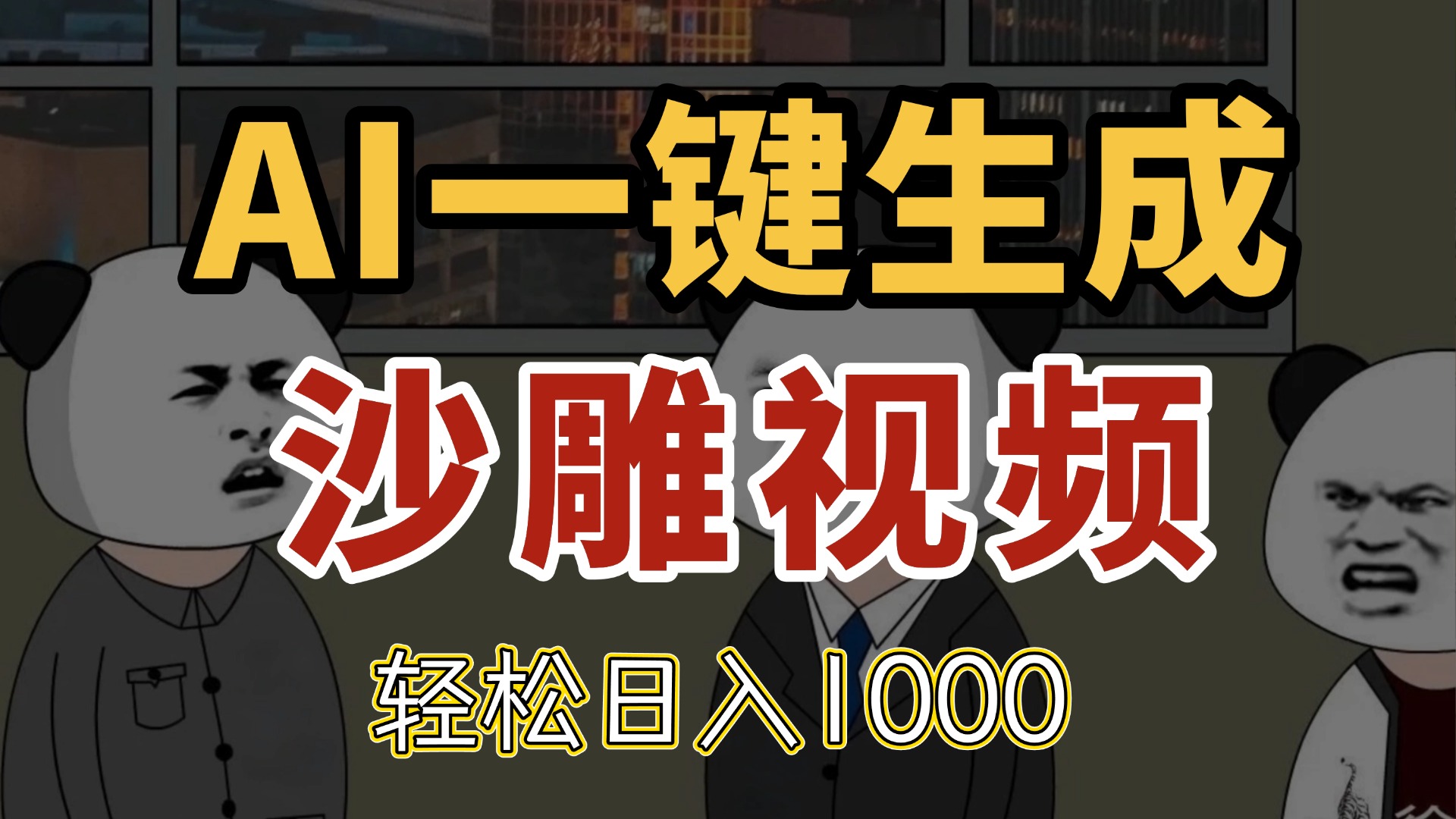 AI一键生成沙雕视频，一条视频千万播放，轻松日入1000 - 搞薯条网-搞薯条网