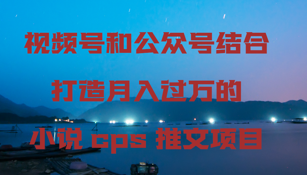 视频号和公众号结合打造月入过万的小说cps推文项目，包括市面上面的各种思路详解 - 搞薯条网-搞薯条网