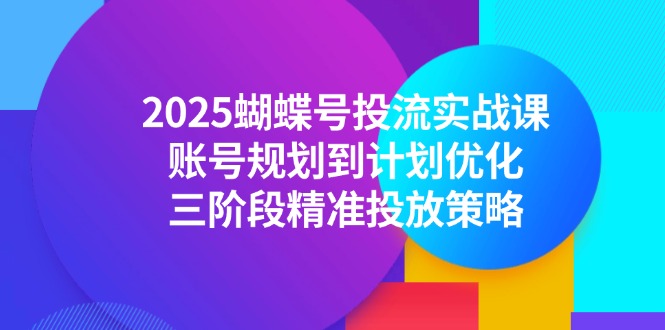 2025蝴蝶号投流实战课，账号规划到计划优化，三阶段精准投放策略 - 搞薯条网-搞薯条网