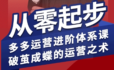 拼多多运营进阶系统课，从零起步，多多运营进阶体系课，破茧成蝶的运营之术 - 搞薯条网-搞薯条网