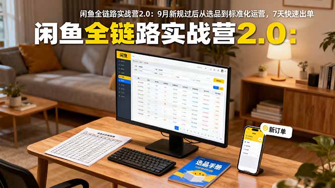 闲鱼全链路实战营2.0：9月新规过后从选品到标准化运营，7天快速出单 - 搞薯条网-搞薯条网