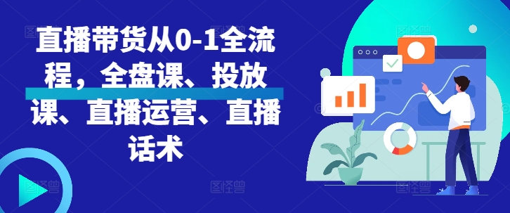 直播带货从0-1全流程，全盘课、投放课、直播运营、直播话术 - 搞薯条网-搞薯条网