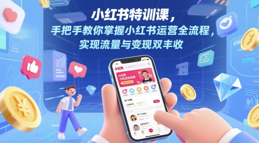 小红书特训课，手把手教你掌握小红书运营全流程，实现流量与变现双丰收 - 搞薯条网-搞薯条网