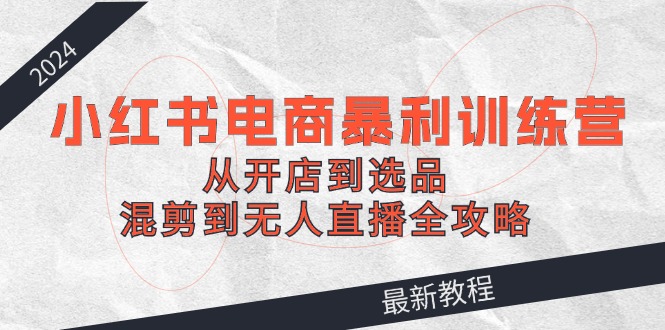 2024小红书电商暴利训练营：从开店到选品，混剪到无人直播全攻略-搞薯条网 - 搞薯条网-搞薯条网