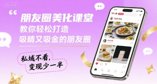 朋友圈美化课堂，教你轻松打造，吸睛又吸金的朋友圈，私域不看，变现少一半 - 搞薯条网-搞薯条网