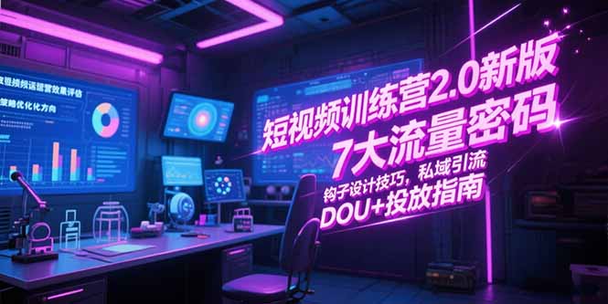 短视频训练营2.0新版，7大流量密码/钩子设计技巧/私域引流/DOU+投放指南 - 搞薯条网-搞薯条网