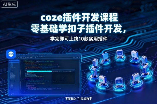 coze插件开发课程，零基础学扣子插件开发，学完即可上线10款实用插件 - 搞薯条网-搞薯条网