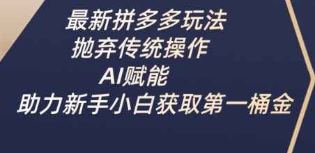 最新拼多多玩法，抛弃传统操作，AI赋能，助力新手小白获取第一桶金 - 搞薯条网-搞薯条网
