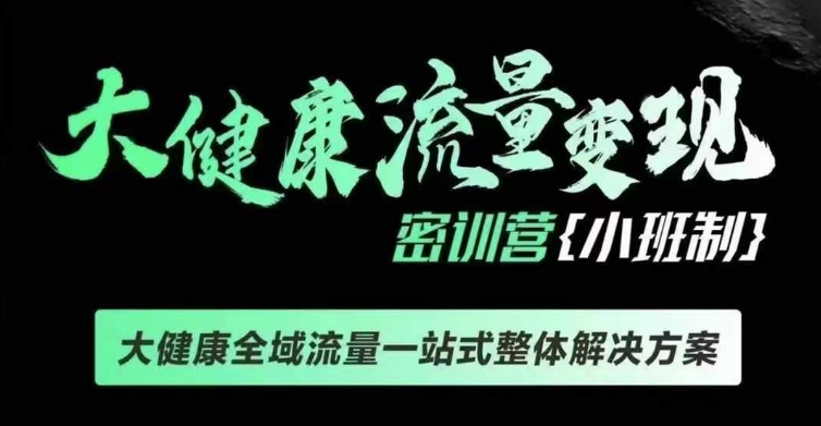 千万级大健康变现课线下课，大健康全域流量一站式整体解决方案 - 搞薯条网-搞薯条网