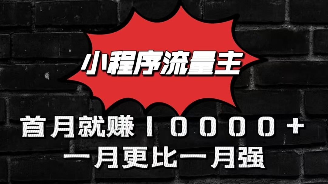 小程序流量主首月就赚10000+，一月更比一月强！小本创业首选 - 搞薯条网-搞薯条网