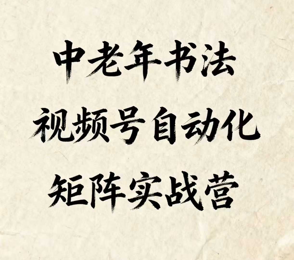 中老年书法视频号自动化矩阵实战营，一套自动化流程玩转中老年书法视频号矩阵 - 搞薯条网-搞薯条网