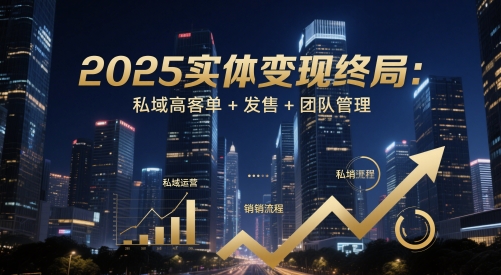 2025实体变现终局：私域高客单+发售+团队管理 - 搞薯条网-搞薯条网