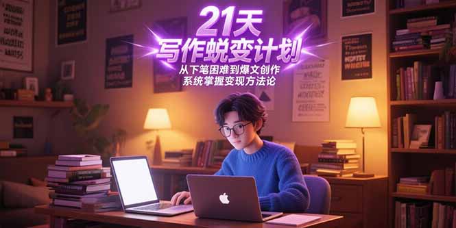 21天写作蜕变计划，从下笔困难到爆文创作，系统掌握变现方法论 - 搞薯条网-搞薯条网