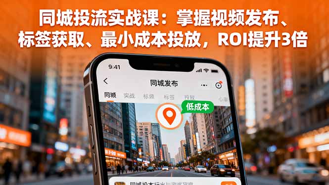 同城投流实战课：掌握视频发布、标签获取、最小成本投放，ROI提升3倍 - 搞薯条网-搞薯条网