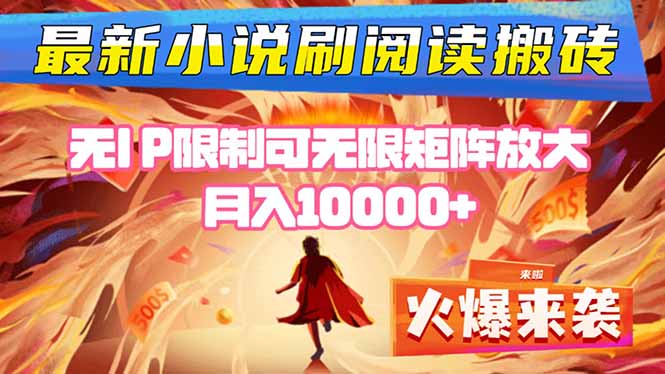 小说阅读搬砖单机每天收益200-400+ 无IP限制可无限矩阵放大 — - 搞薯条网-搞薯条网