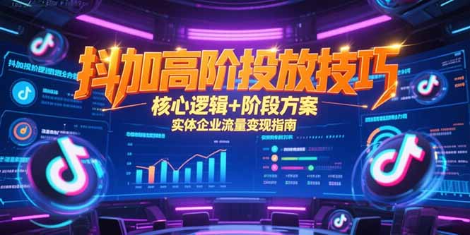 抖加高阶投放技巧，核心逻辑+阶段方案，实体企业流量变现指南 - 搞薯条网-搞薯条网